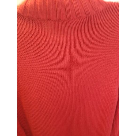 Chico's Women's Red Mock neck Full Zip Tunic‎ Cardigan Sweater Dress Size 1 - Picture 6 of 9